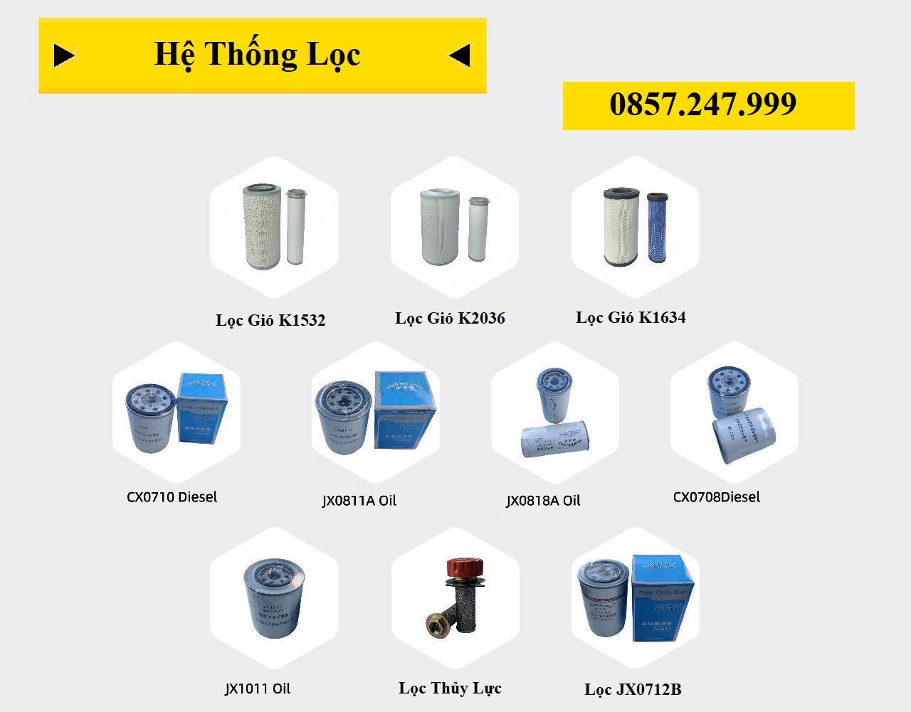 Chuyên cung cấp các loại lọc máy xúc lật trung quốc như hoằng giai, hải âu, lehman, lgzt chính hãng tại thị trường việt nam